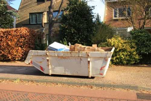 Recycling bin with sorted materials
