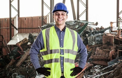 Recycling center processing old furniture in Sidcup